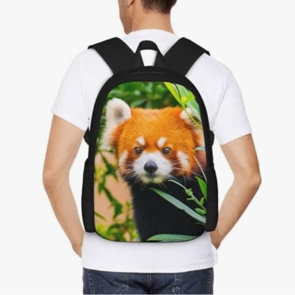 Red Panda Mens Women’s Backpack, Travel Laptop Bag